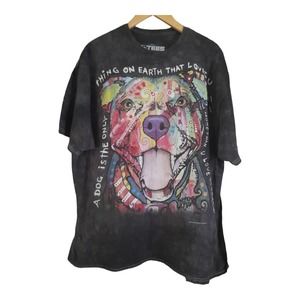3D Tees Dean Russo Art 2014 Pitbull Black Tie Dye T-shirt Size 2XL